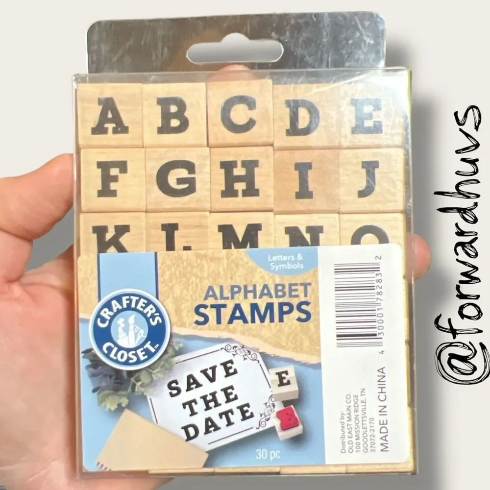 Crafter’s Closet Alphabet Stamp Set – 3/4” Wood Blocks – 30 Pieces